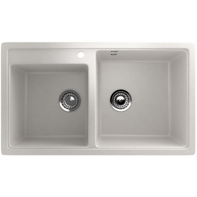 Granitna dupla sudopera sa sifonom Ulgran U200 mlečno bela