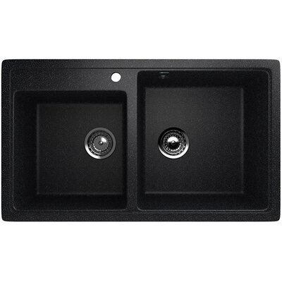 Granitna dupla sudopera sa sifonom Ulgran U200 crna