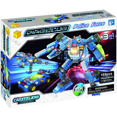 Crystaland prozirne kocke sa svetlom 3u1 robot 185 kocaka