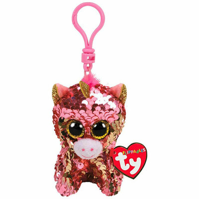 TY Beanie Boos Privezak Plišana igračka Svetlucavi jednorog Sunset 35307