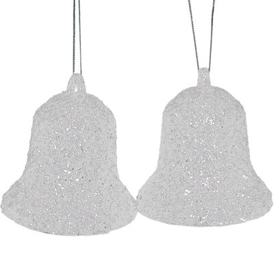 Ukrasi za jelku - zvona u beloj boji 2 kom