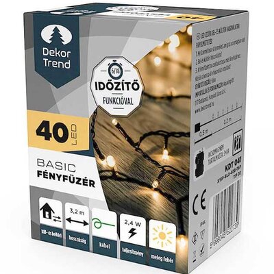 Novogodišnje lampice na baterije Toplo bela 40 LED KDT 041