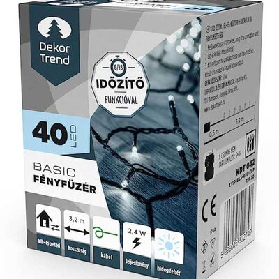 Novogodišnje lampice na baterije Hladno bela 40 LED KDT 042