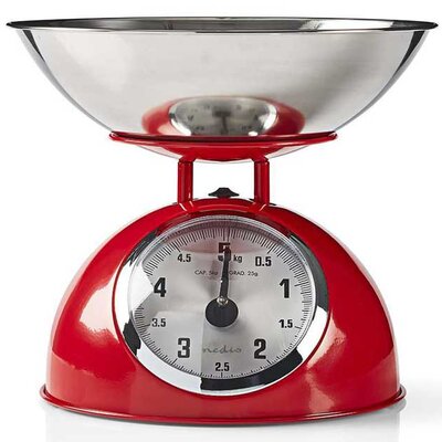 Kuhinjska vaga Nedis Retro Red KASC110RD