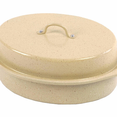 Lorme granitni ovalni pekač sa poklopcem 34x24x14