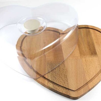 Zvono za tortu sa drvenom pločom u obliku srca Sinbo TAB1125