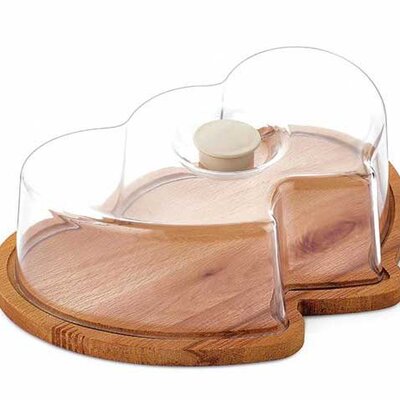 Zvono za tortu sa drvenom pločom u obliku dva srca Sinbo TAB1124