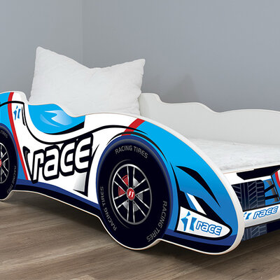 Dečiji krevet sa dušekom i letvicama 1 Race car 140x70cm