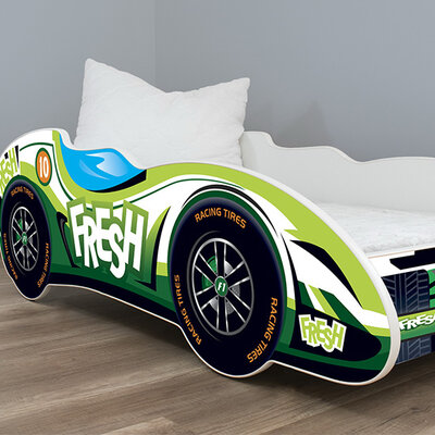 Dečiji krevet sa dušekom i letvicama formula 1 Fresh Car 140x70cm