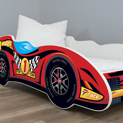 Dečiji krevet sa dušekom i letvicama formula 1 Top car 160x80cm