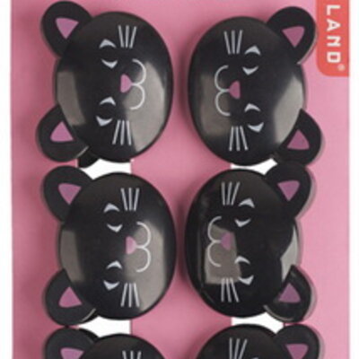 Kikkerland Set od 6 zatvarača za kese Mačke BC05-A