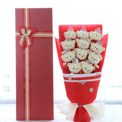 Teddy Bear Buket Crveni