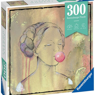 Ravensburger Puzzle moment Pazle za odrasle 300 delova - Devojka i balon od žvake 12966