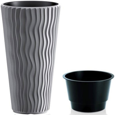 Visoka Saksija za Cveće Prosperplast Sandy Slym Kameno Siva