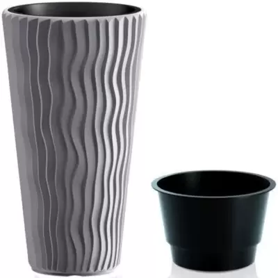 Visoka Saksija za Cveće Prosperplast Sandy Slym Kameno Siva