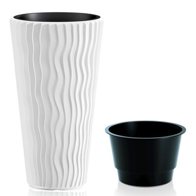 Visoka Saksija za Cveće Prosperplast Sandy Slym Bela