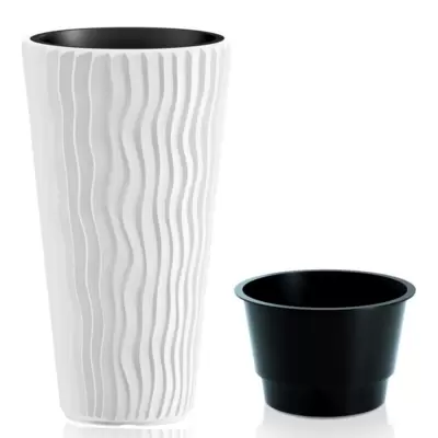 Visoka Saksija za Cveće Prosperplast Sandy Slym Bela