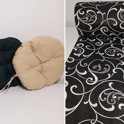 Okrugli jastuk sedalica za stolice 50 cm - Black Ornament