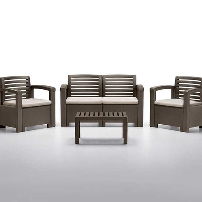 Baštenska Garnitura za 4 Osobe Bica Nevada 2 Brown