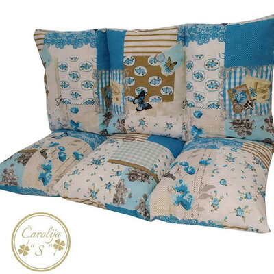 Jastuk Za Baštensku Ljuljašku 100 x 50 x 50 cm BLUE PATCHWORK