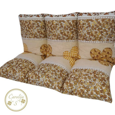 Jastuk Za Baštensku Ljuljašku 100 x 50 x 50 cm BROWN FLOWERS