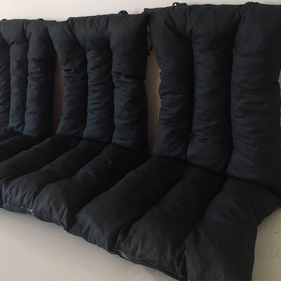 Jastuk Za Stolicu Sa Naslonom 1 kom. 50 x 100 cm BLACK