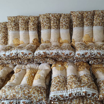 Jastuk Za Stolicu Sa Naslonom 1 kom. 60 x 120 cm BROWN FLOWERS