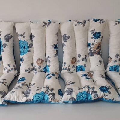 Jastuk Za Stolicu Sa Naslonom 1 kom. 60 x 120 cm BLUE FLOWERS