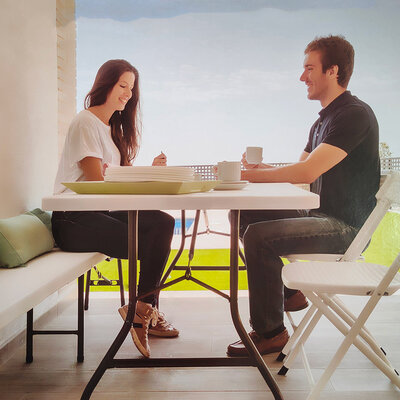 Veliki sklopivi baštenski sto 182cm sa metalnom konstrukcijom