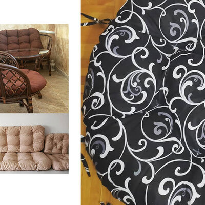 Jastuci za bambus ratan garnituru Bahama BLACK ORNAMENT