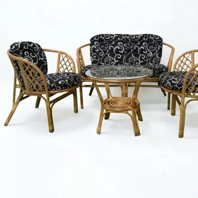 Jastuci za bambus ratan garnituru Bahama BLACK ORNAMENT