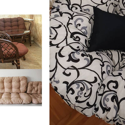 Jastuci za bambus ratan garnituru Bahama WHITE ORNAMENT