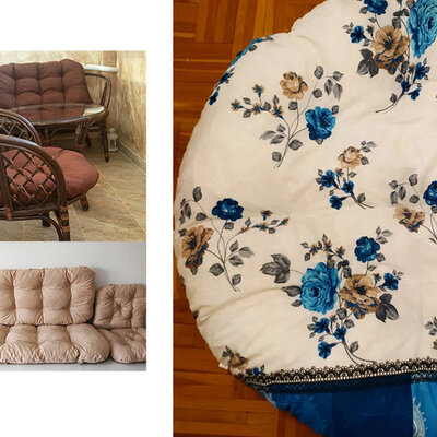 Jastuci za bambus ratan garnituru Bahama FLOWERS Blue