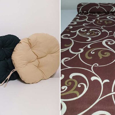 Okrugli jastuk sedalica za stolice 50 cm - Brown Ornament