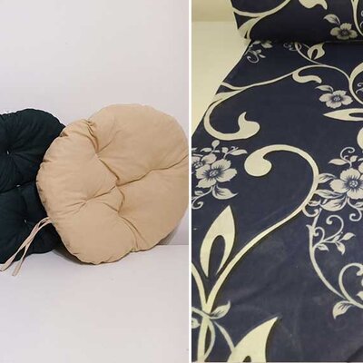 Okrugli jastuk sedalica za stolice 50 cm - Dark Blue Ornament