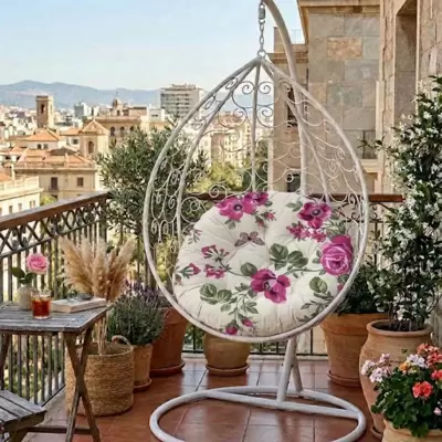 Jastuk Za Jaje Baštensku Ljuljašku - 100 cm PINK FLOWERS