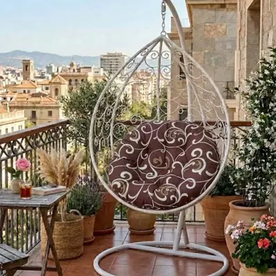 Jastuk Za Jaje Baštensku Ljuljašku - 120 cm - Brown Ornament