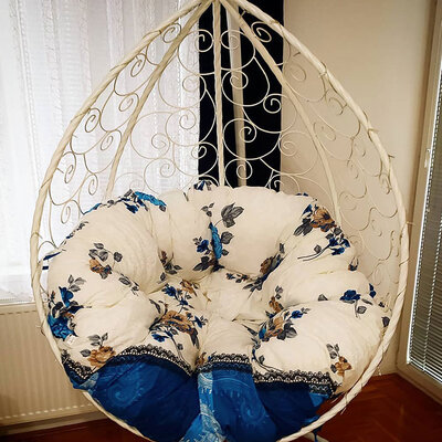 Jastuk Za Jaje Baštensku Ljuljašku - 140 cm - Blue Flowers