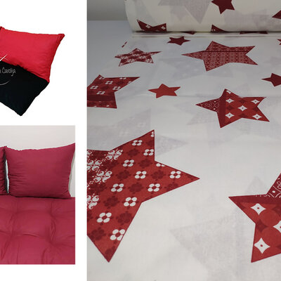 Jastuci za garniture od paleta - 100 x 50 x 50 cm - Red Stars 