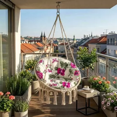Jastuci za Makrame ljuljašku - Pink Flowers