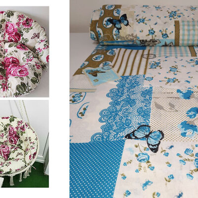 Jastuci za Makrame ljuljašku  - Blue Patchwork