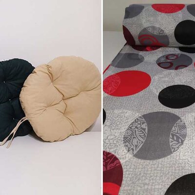 Okrugli jastuk sedalica za stolice 50 cm - Dotty Red