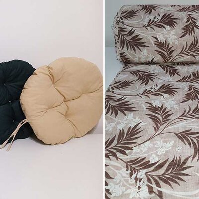 Okrugli jastuk sedalica za stolice 50 cm - Flora Brown