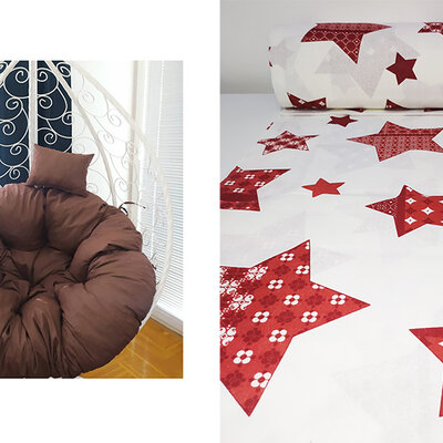 Jastuk Za Gnezdo Baštensku Ljuljašku - 100 cm - Red Stars