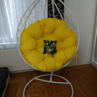 Ljuljaška Jaje - Metalna Domestico WHITE sa jastukom YELLOW