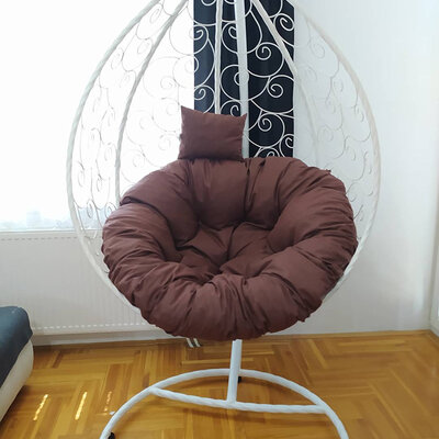 Ljuljaška Jaje - Metalna Domestico WHITE sa jastukom BROWN