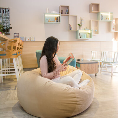 Velvet Lazy Bag fotelja krem