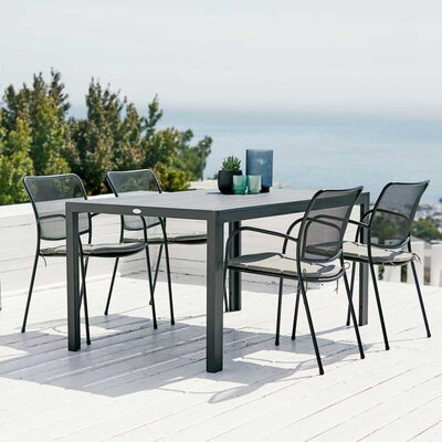 Garnitura Za Teraasu i Dvorište Rigon - 4 Čelične Stolice i Sto Sa Pločom od Polywood-a